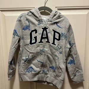 Gap kids zip up dinosaur sweat shirt.